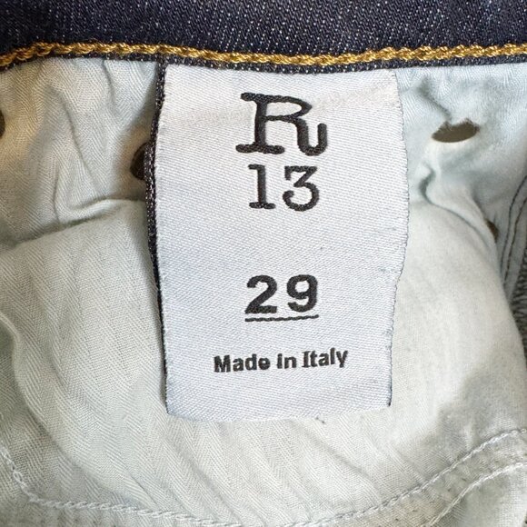R13 Skinny High Rise Jeans Dark Indigo Made in Italy Women’s 29 - Picture 4 of 16